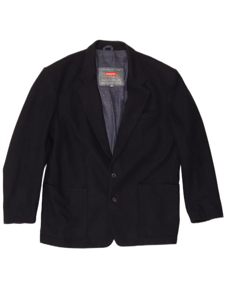 Giacca blazer da uomo a 2 bottoni Carrera UK 42 XL lana blu navy