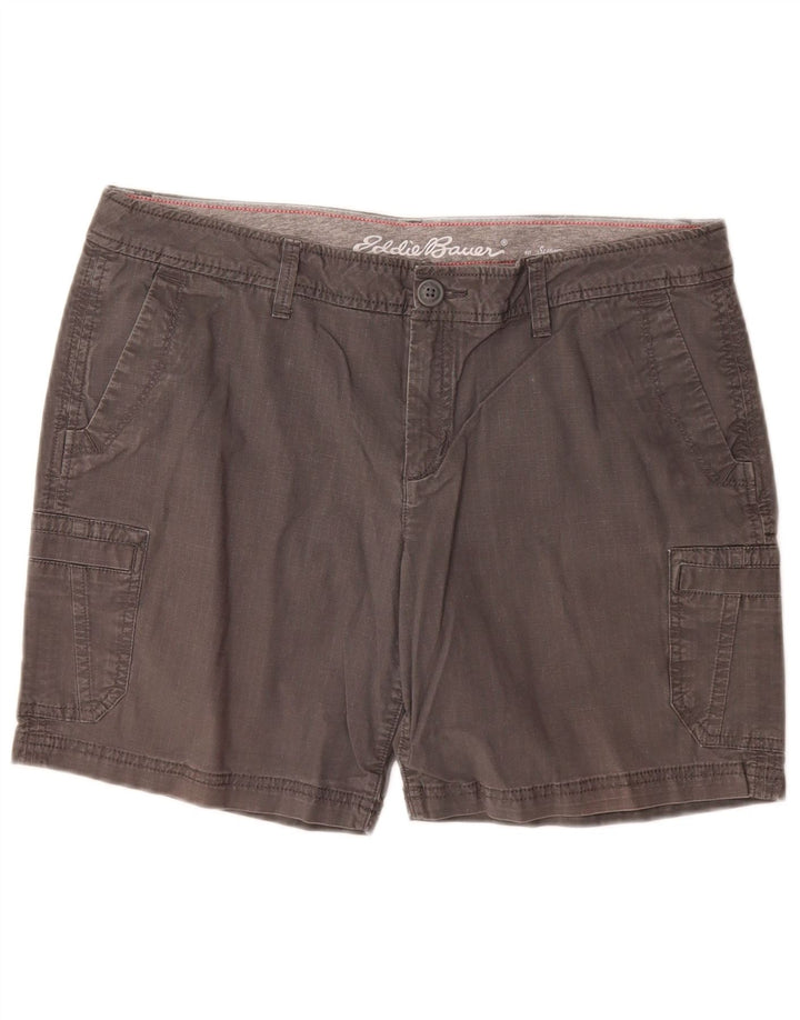 Pantaloncini cargo da donna Eddie Bauer US 12 Large W32 cotone grigio