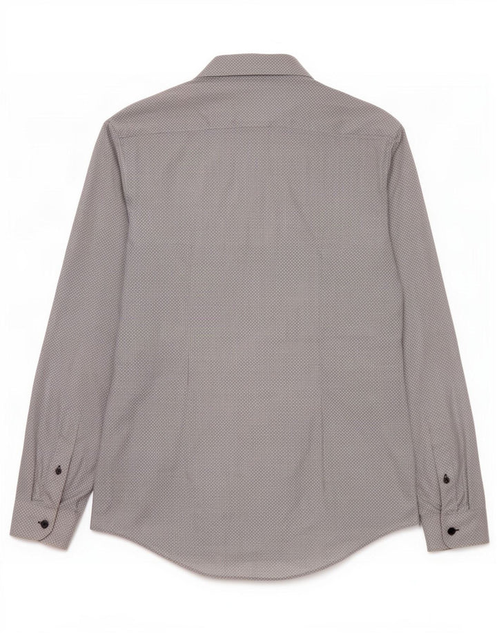 Camicia Zara da uomo slim fit in cotone geometrico grigio medio