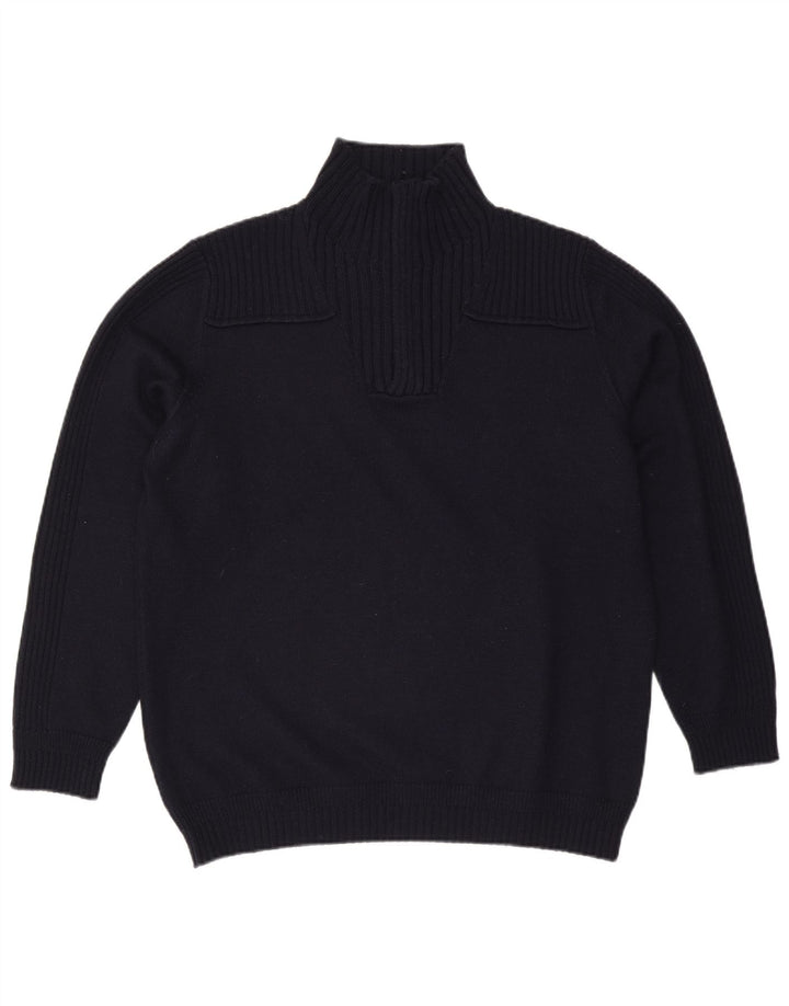Maglione Trussardi Jeans Uomo con Zip Collo 2XL Blu Navy