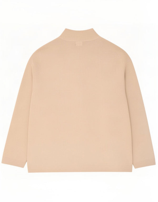Calvin Klein Jeans Maglione da uomo con zip e collo XL in cotone beige