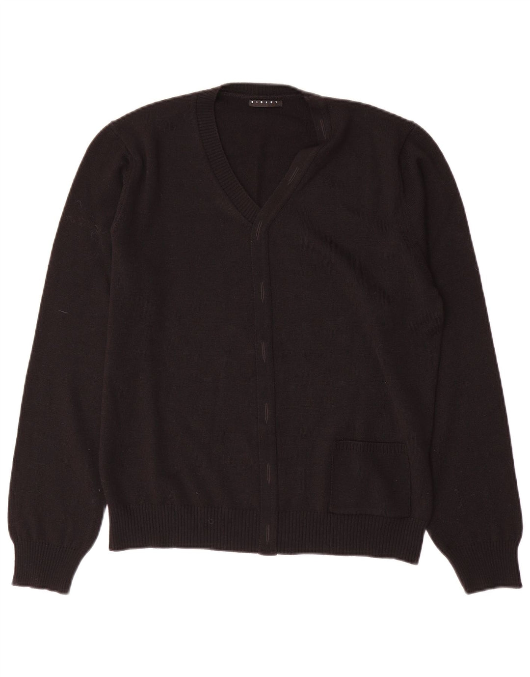 Maglione da donna con scollo a V SISLEY UK 14 Lana nera media
