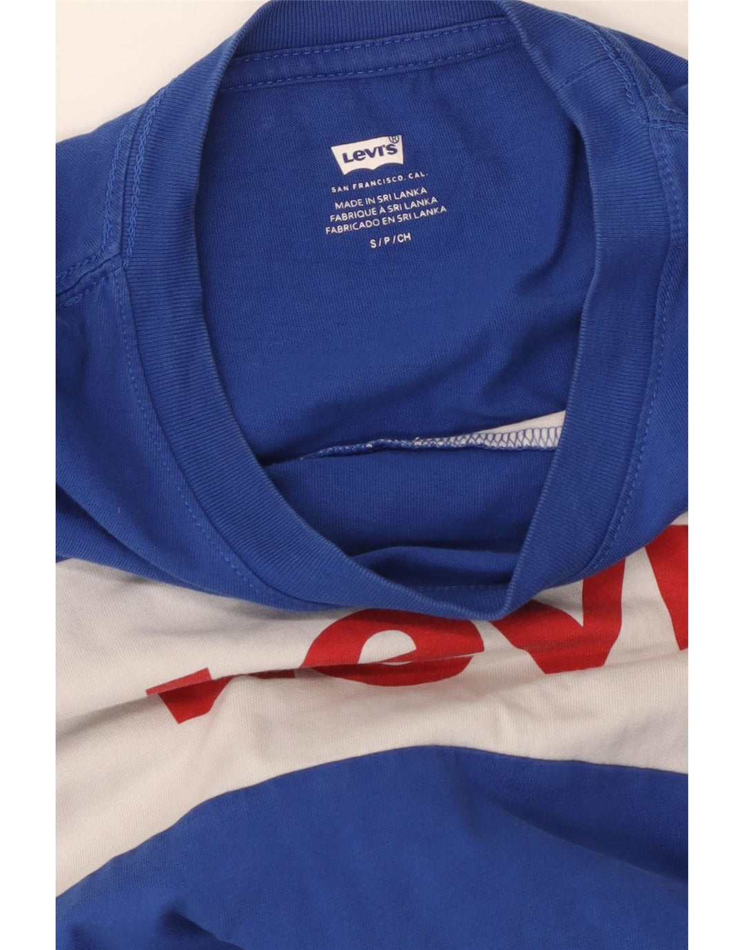 T-shirt grafica corta da donna LEVI'S UK 10 Small Blue Colourblock