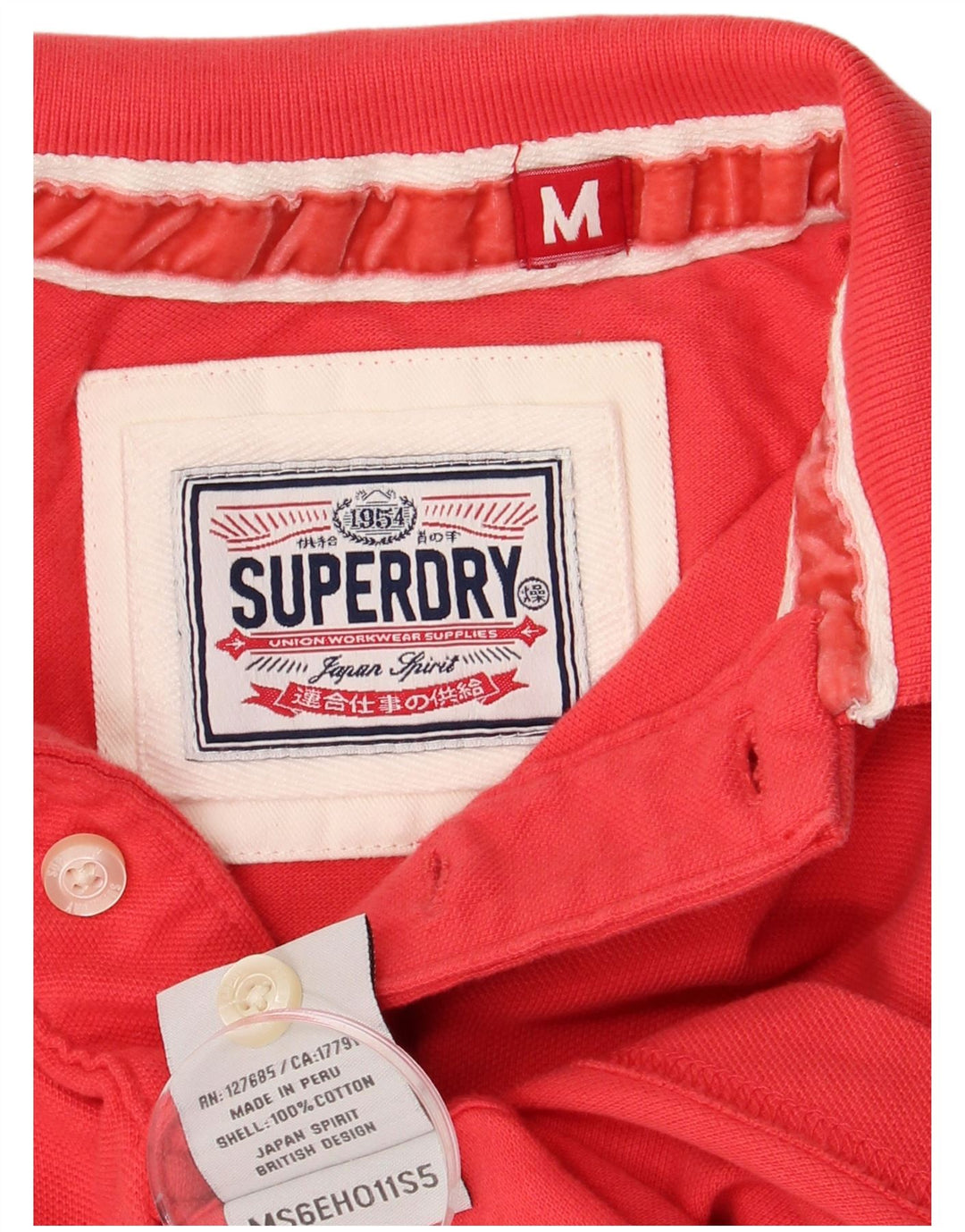 Polo da uomo SUPERDRY in cotone rosso medio