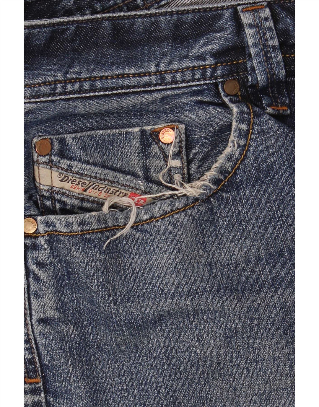Pantaloncini di jeans da uomo Diesel W34 grandi in cotone blu