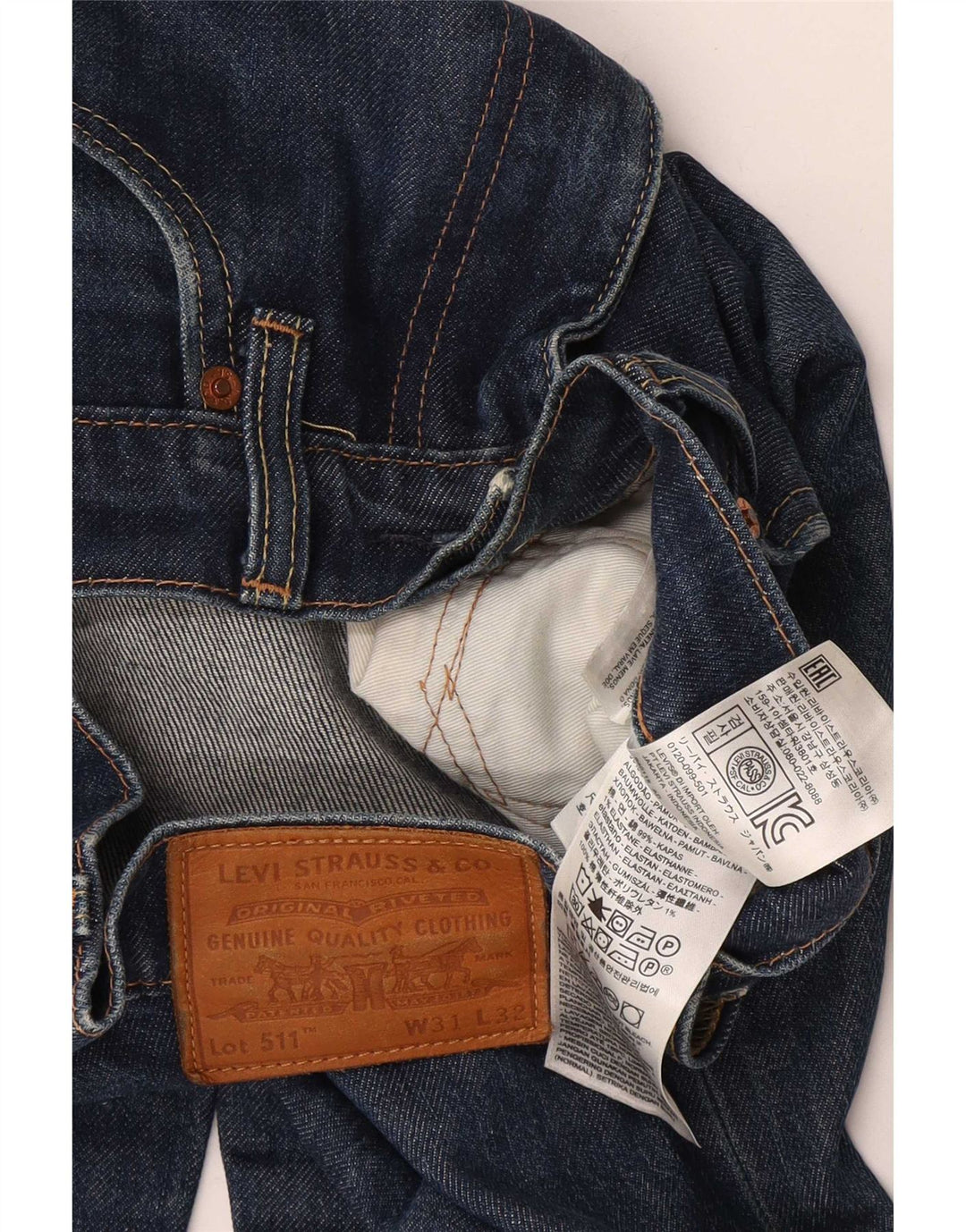 Jeans Levi's Uomo 511 Slim W31 L32 Cotone Blu Navy