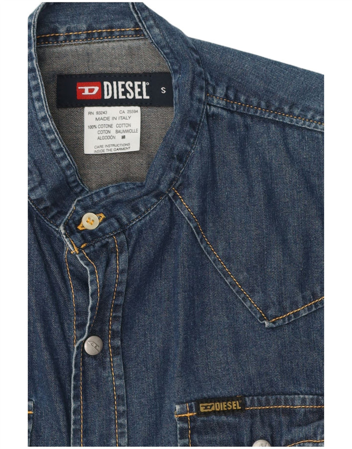 Camicia in denim da donna Diesel piccola in cotone blu