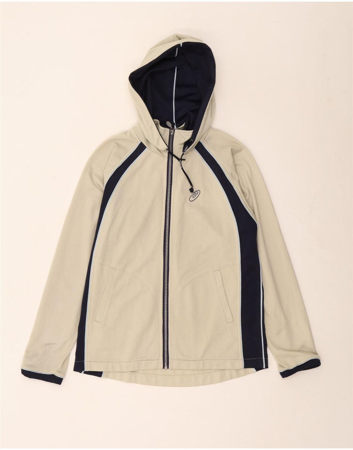 Felpa con cappuccio e zip da uomo Asics color block beige medio