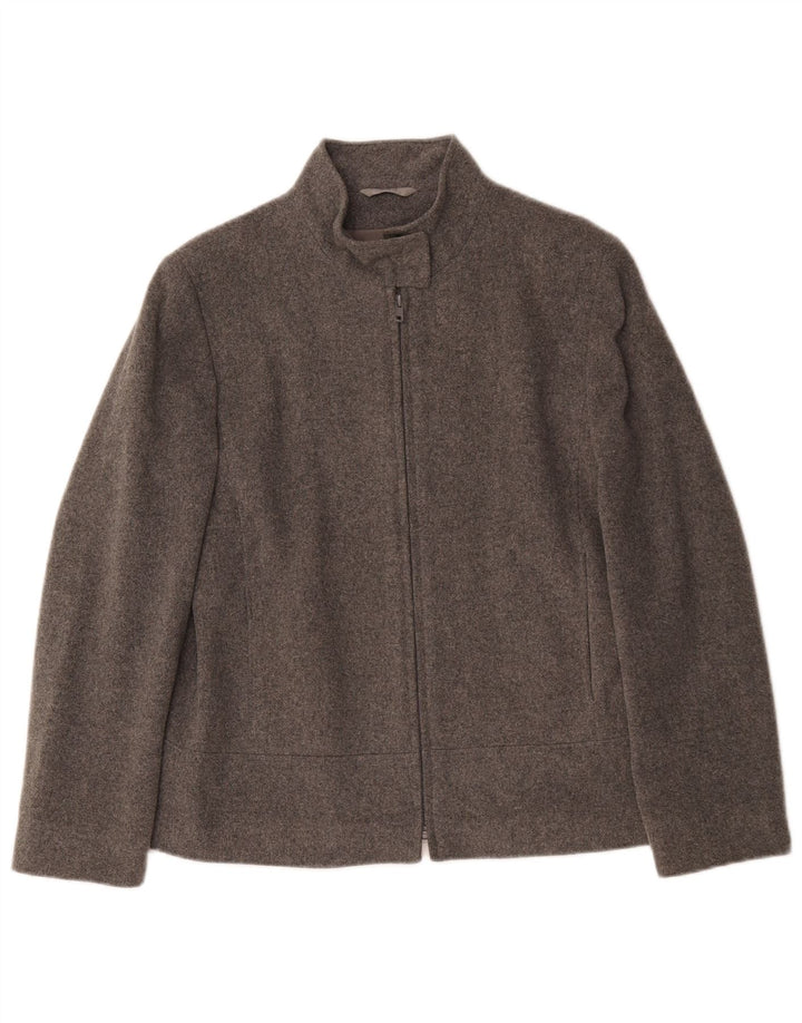 Giubbotto bomber oversize da donna Marks & Spencer UK 10 piccolo in lana grigia