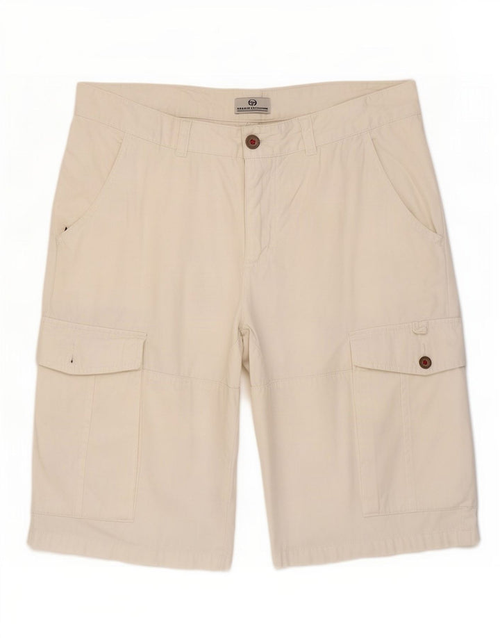 Pantaloncini cargo da uomo Sergio Tacchini IT 48 Medium W32 Cotone bianco