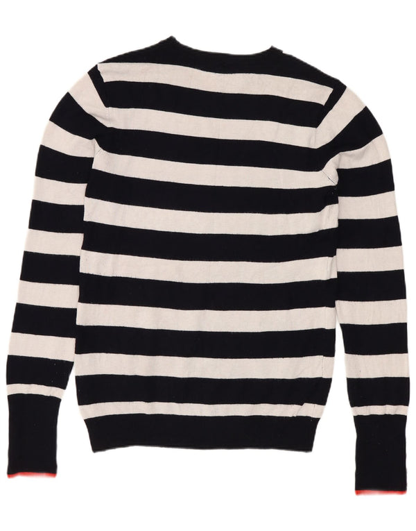 Maglione Zara da donna con scollo a barca UK 12 Viscosa a righe nere medie