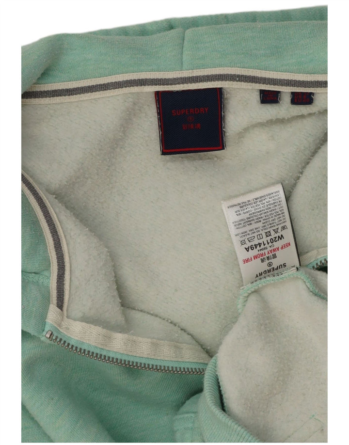 Maglione con cappuccio e zip da donna SUPERDRY UK 12 Cotone verde medio