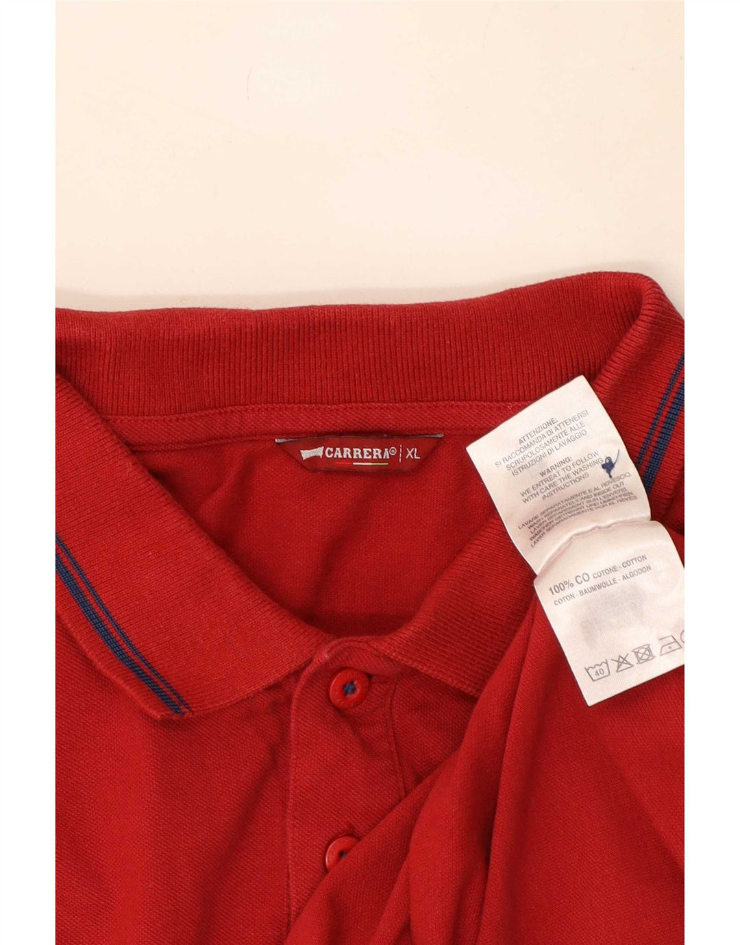 Polo da uomo Carrera XL in cotone a righe rosse