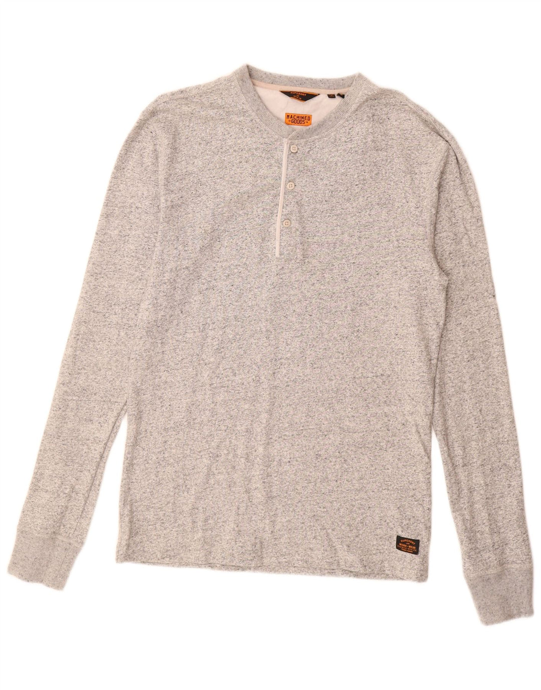 Top da uomo SUPERDRY a maniche lunghe in cotone mélange grigio medio