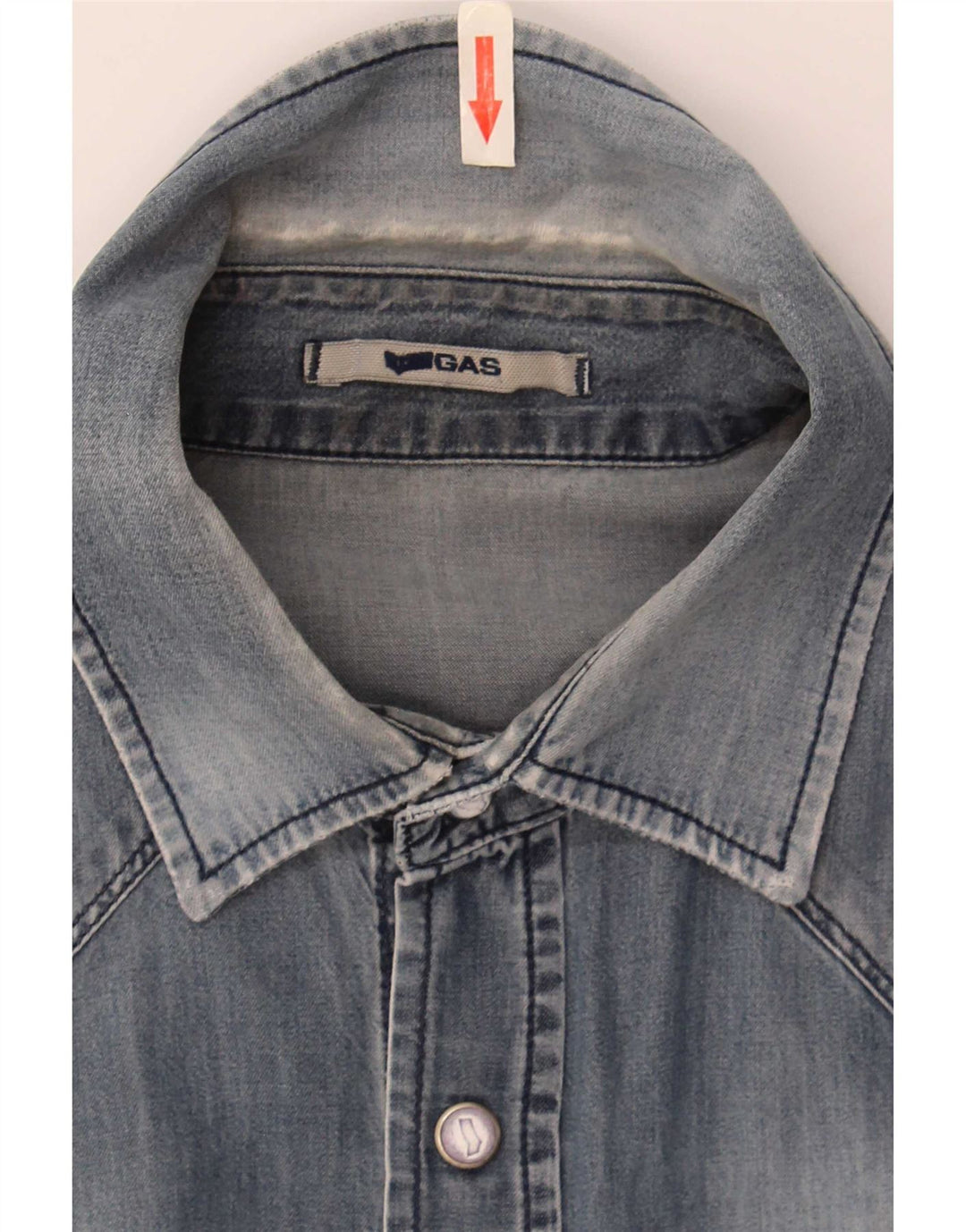 Camicia di jeans da uomo Gas XL in cotone blu