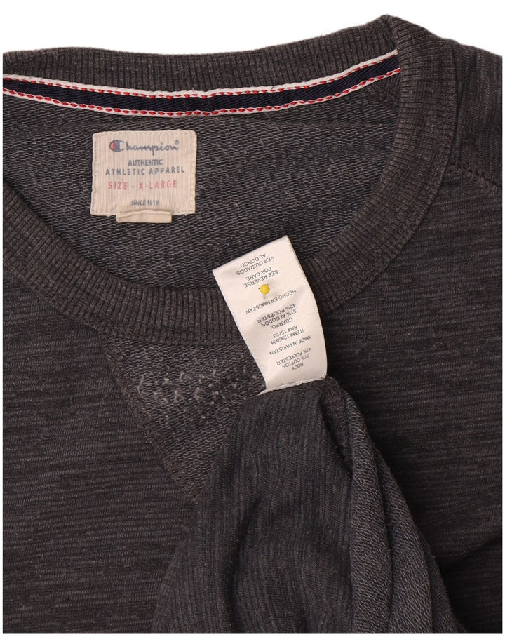 Felpa da uomo Champion Jumper XL in cotone chiazzato grigio