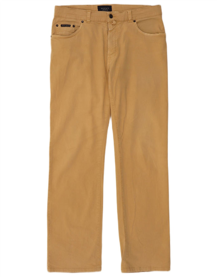 Pantaloni casual dritti da uomo GANT W32 L31 in cotone beige