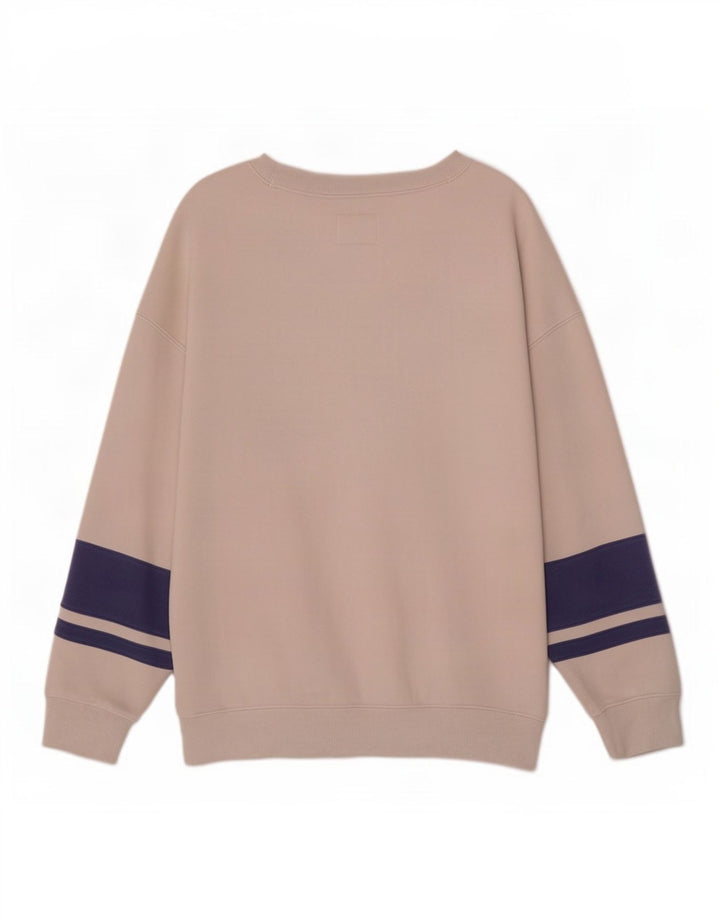 Abercrombie & Fitch Felpa da uomo Maglione grande color block bianco sporco