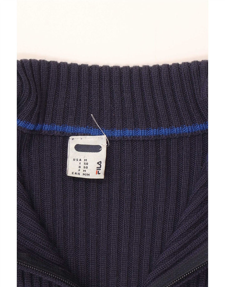 Maglione Fila da uomo con zip e collo IT 50 medio a righe blu navy