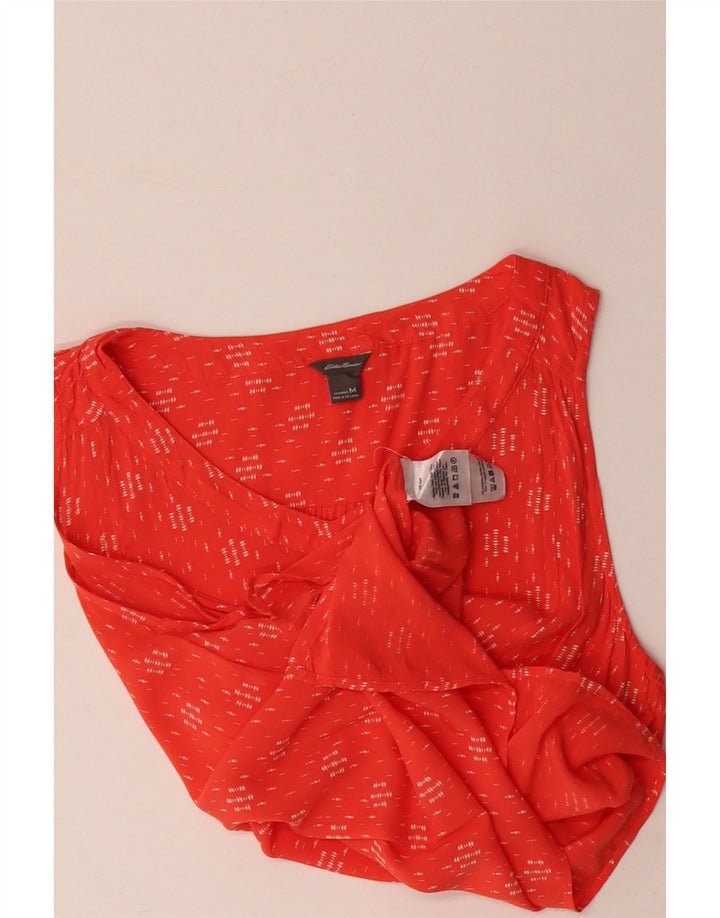 Camicetta da donna Eddie Bauer Top UK 14 Rayon geometrico arancione medio