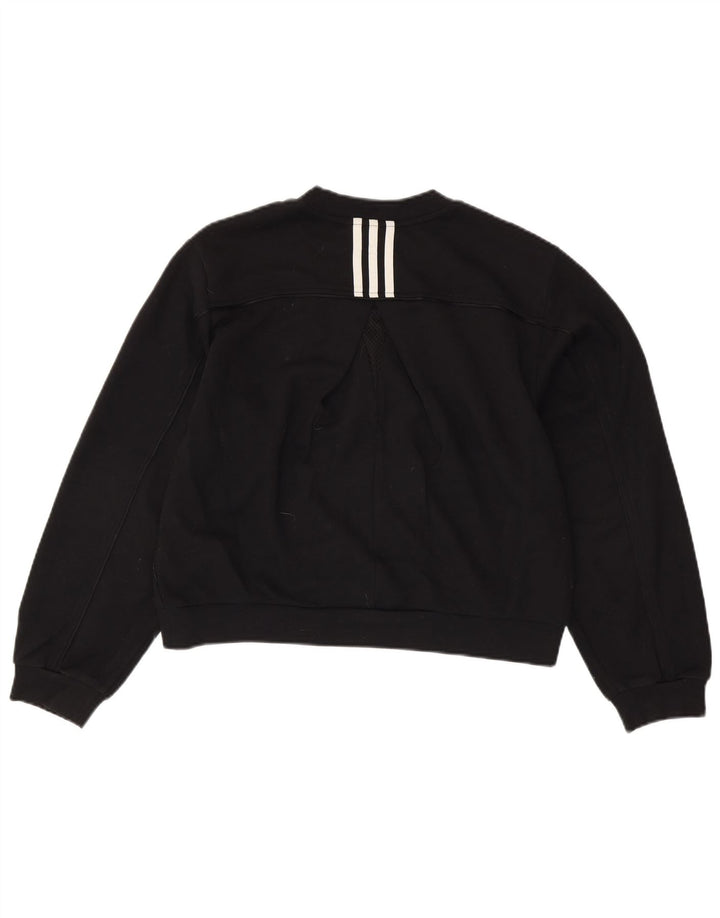 Felpa corta oversize da donna ADIDAS UK 8/10 piccola nera
