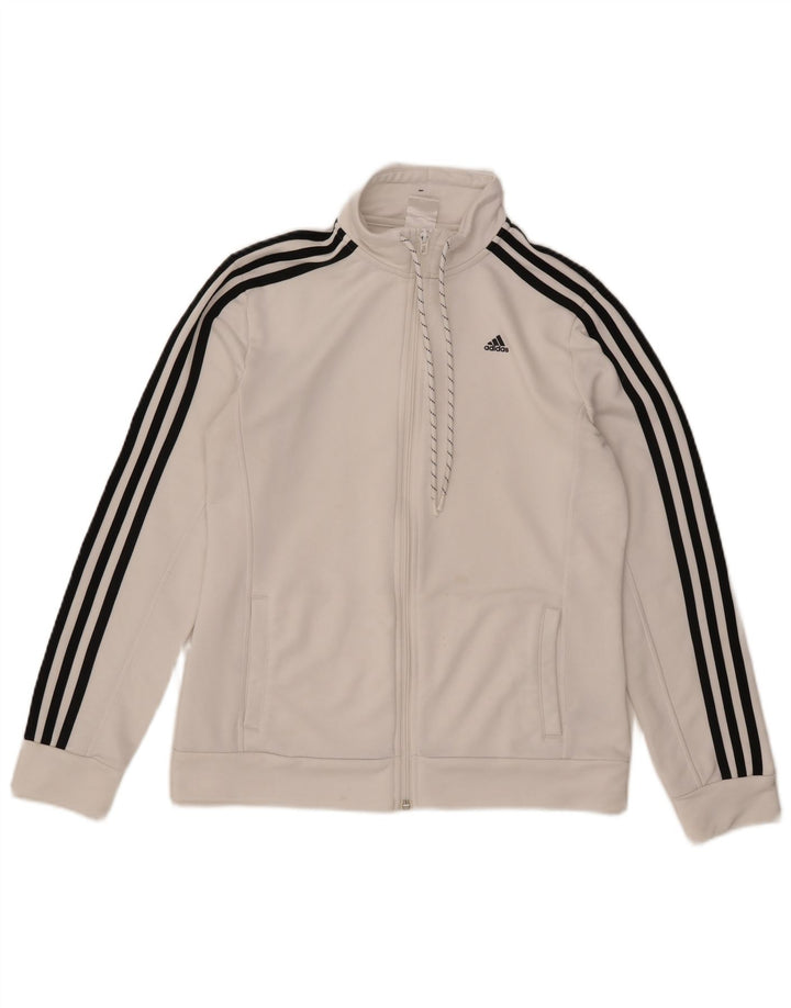Giacca da tuta da donna Adidas UK 16/18 Large Poliestere bianco