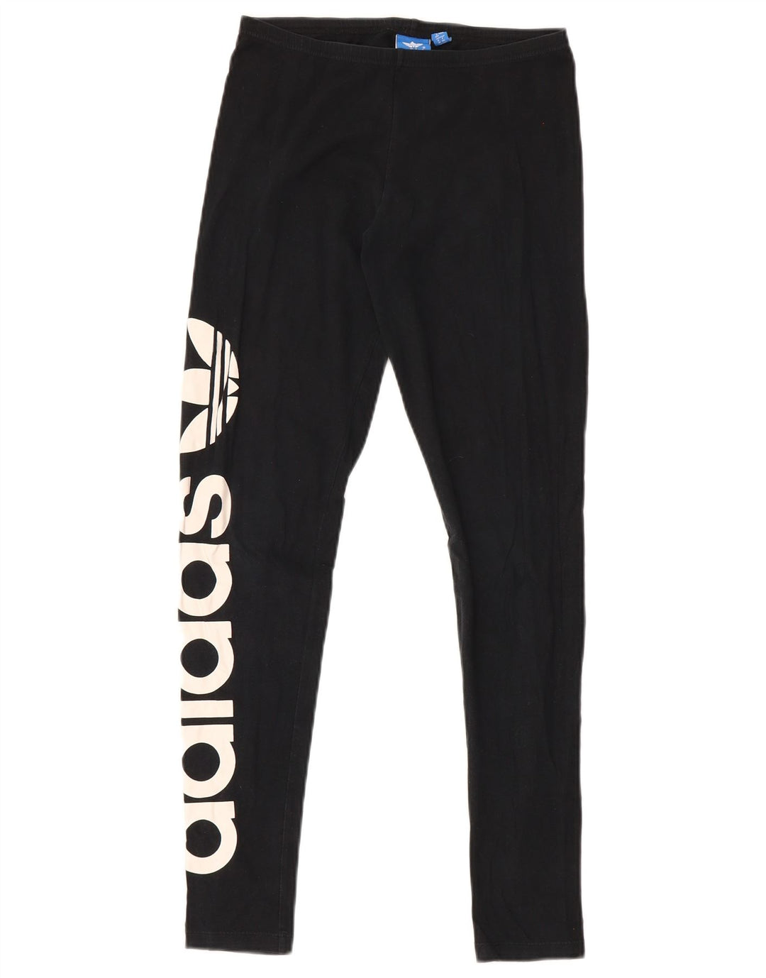 Leggings grafici da donna Adidas UK 12 cotone medio nero