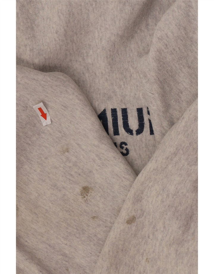 Felpa grafica da donna vintage maglione UK 14 grigio medio chiazzato