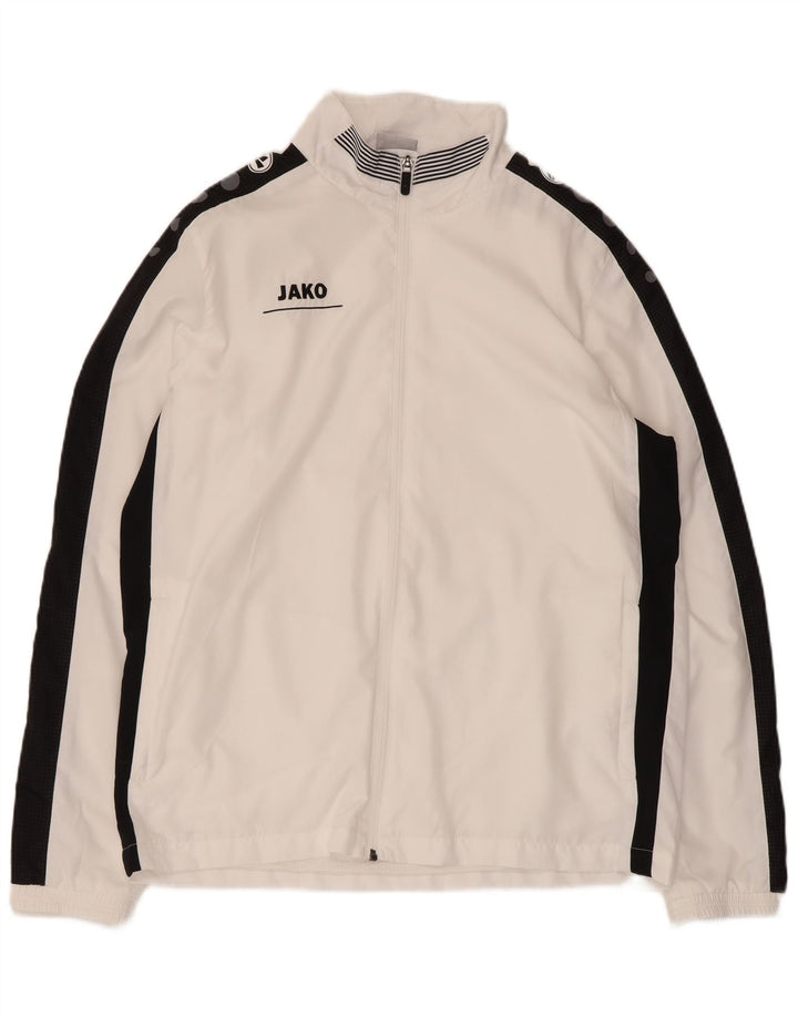 Jako Giacca da tuta grafica da uomo in poliestere color block bianco medio