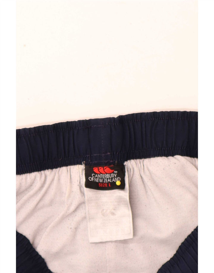 Pantaloni da uomo con grafica grafica Canterbury, grandi in poliestere blu navy