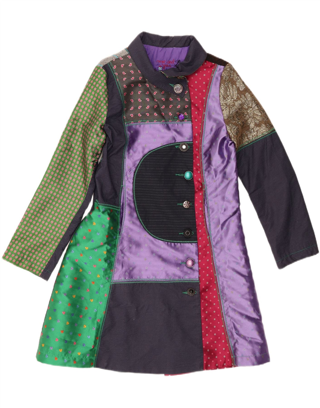 Desigual Cappotto da donna EU 44 XL Poliestere patchwork multicolore