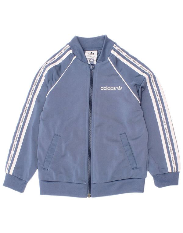 Tuta intera Adidas da ragazzo con grafica 3-4 anni W22 L15 Sport a righe blu
