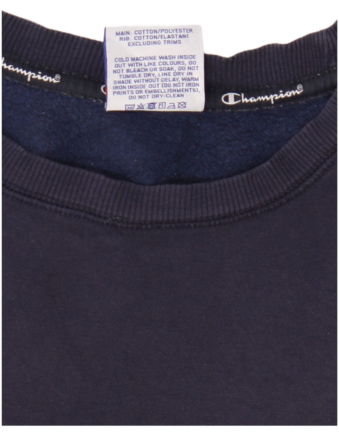 Felpa grafica da uomo Champion, piccola, in cotone blu navy