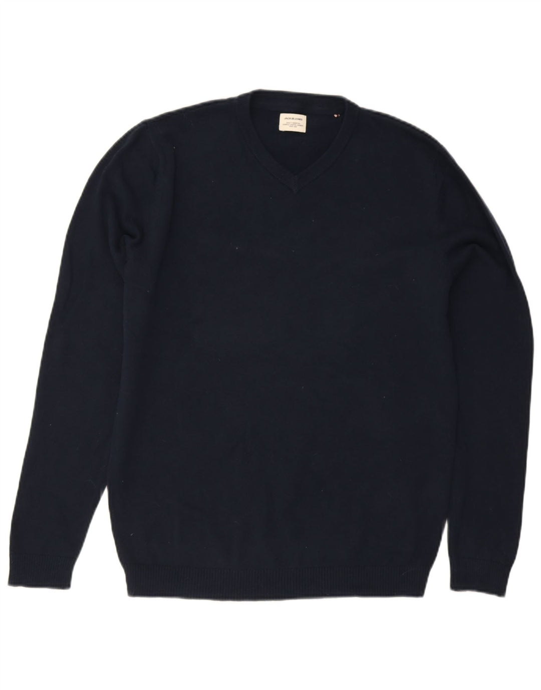 Jack & Jones Maglione da uomo con scollo a V piccolo in cotone blu navy