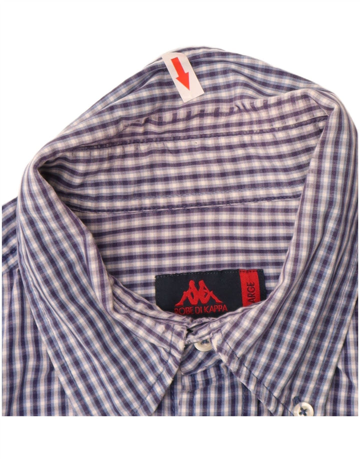 Camicia da uomo KAPPA in cotone a quadri grandi blu