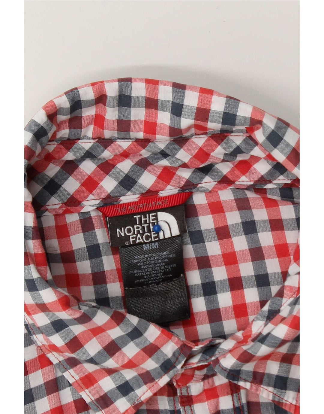 Camicia a maniche corte da uomo The North Face in cotone a quadri rosso medio
