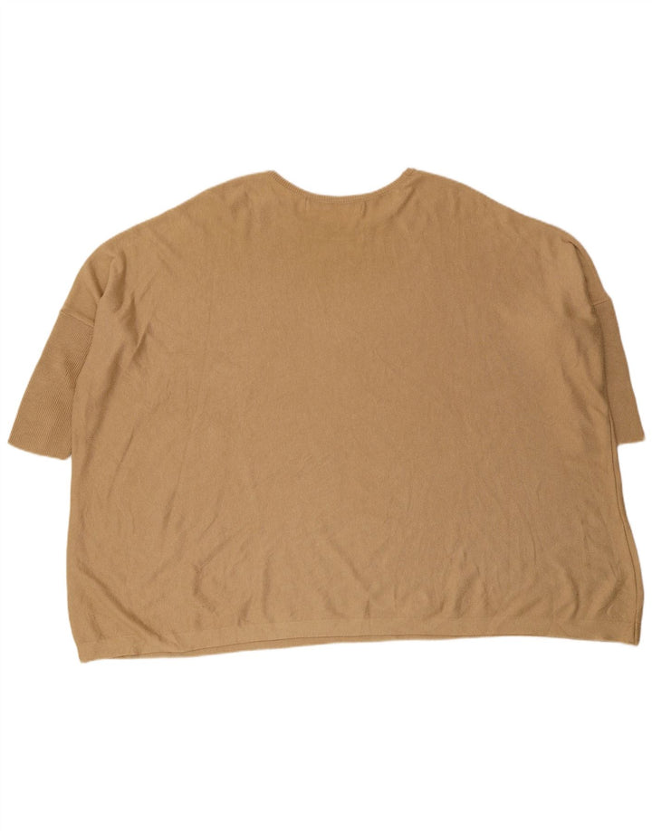 Maglione girocollo a maniche corte da donna Zara UK 14 Beige medio