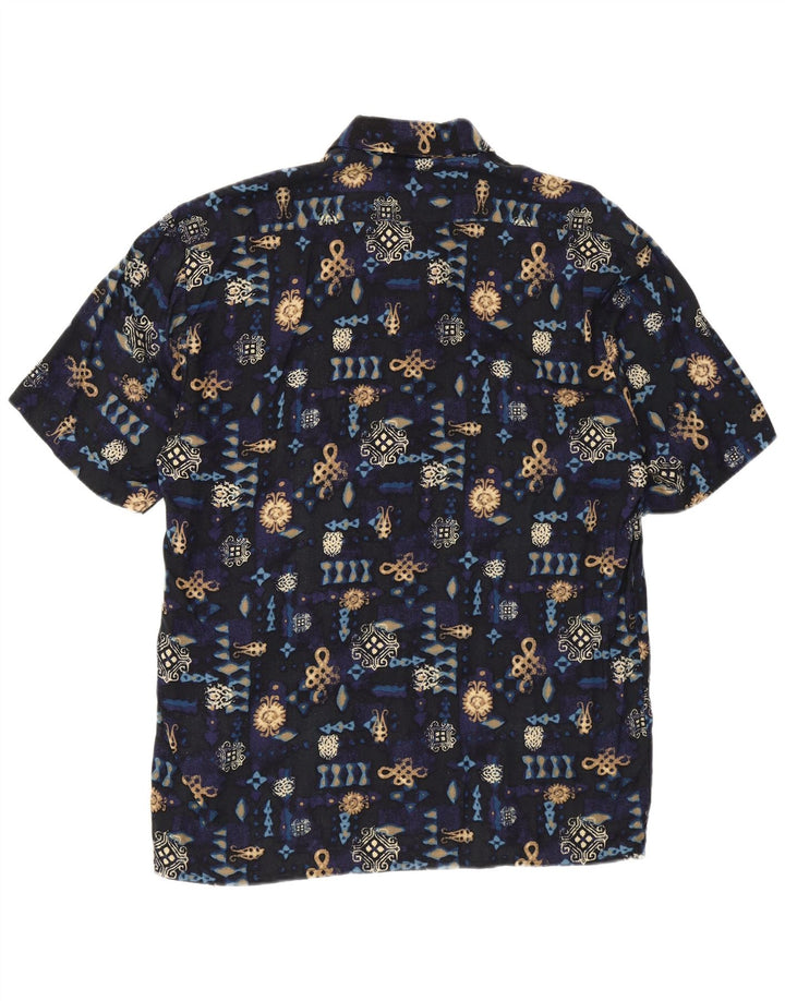 Camicia da uomo con motivo astratto VINTAGE taglia 39/40 medio blu navy