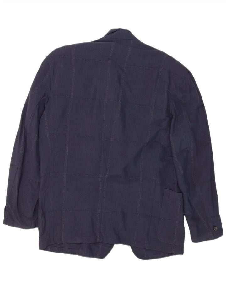 Giacca blazer da uomo a 1 bottone Giorgio Zanella IT 46 piccolo check blu navy