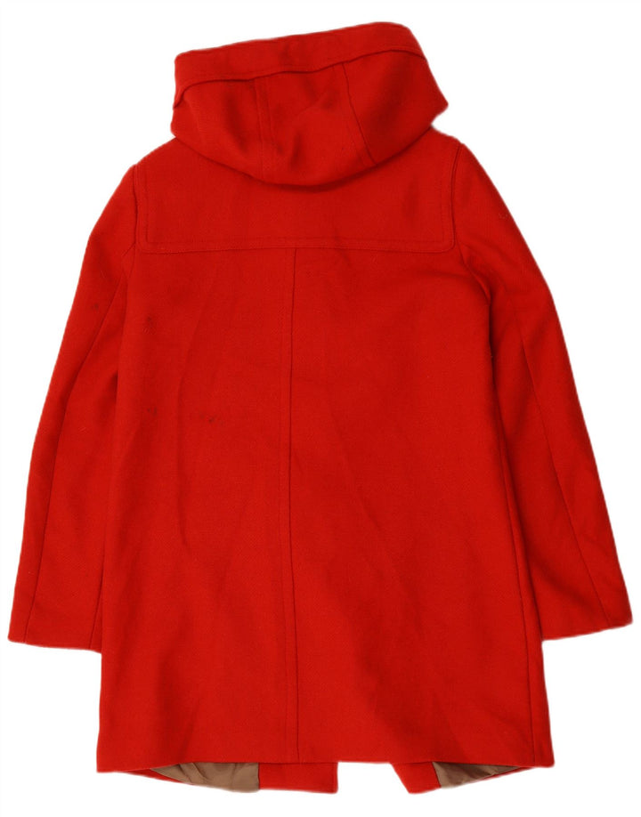 Montgomery con cappuccio da donna Benetton UK 12 rosso medio in lana