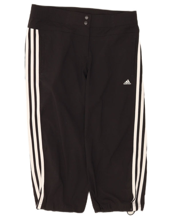 Pantaloni Capri dritti Adidas Climalite da donna UK 10 Small W30 L19 Neri