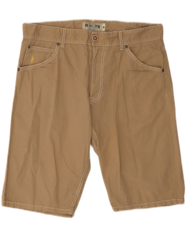 Pantaloncini casual da uomo Marlboro Classics W34 grandi in cotone beige