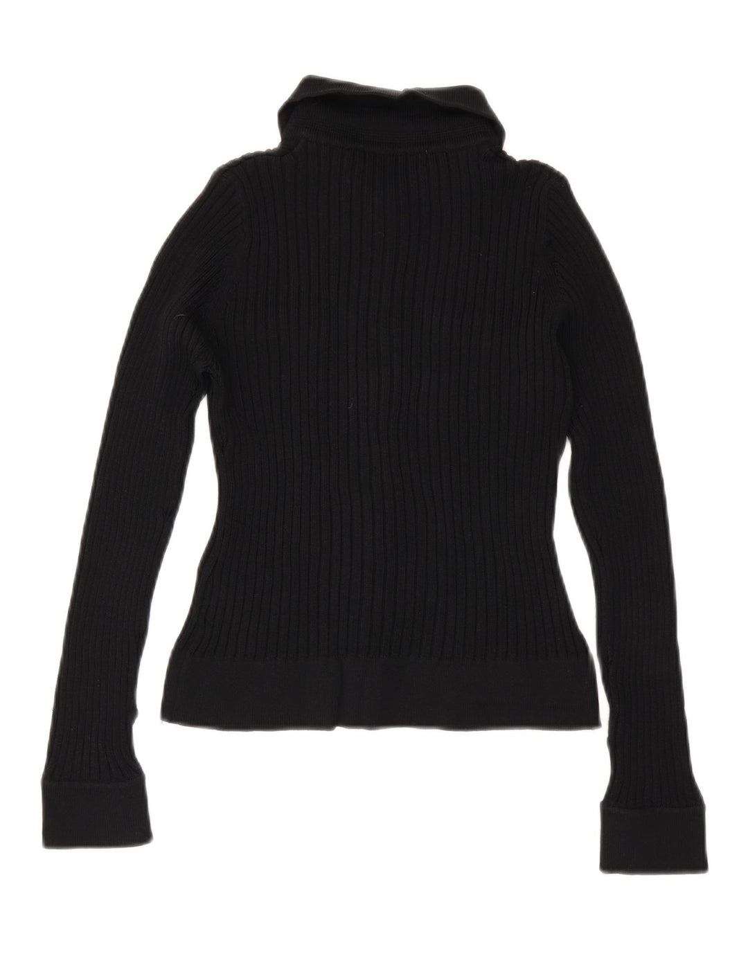 Camicetta corta in maglia da donna Zara UK 12 Rayon nero medio