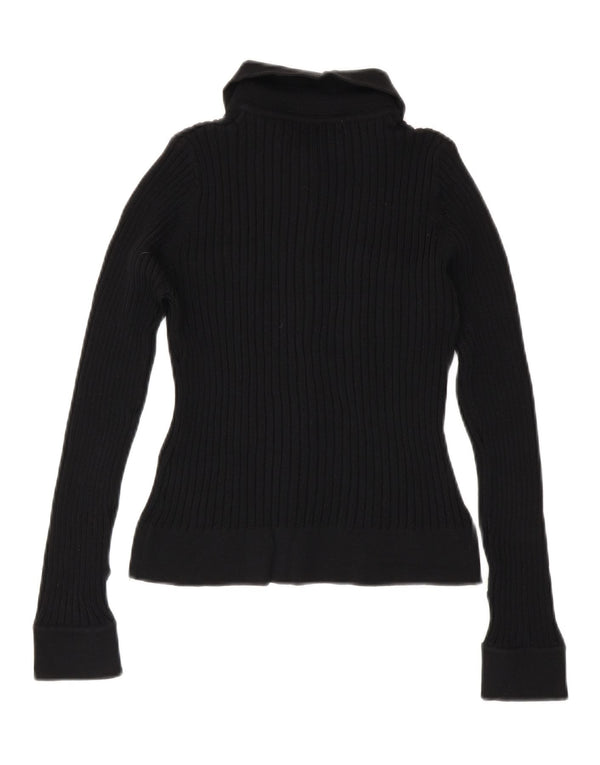 Camicetta corta in maglia da donna Zara UK 12 Rayon nero medio