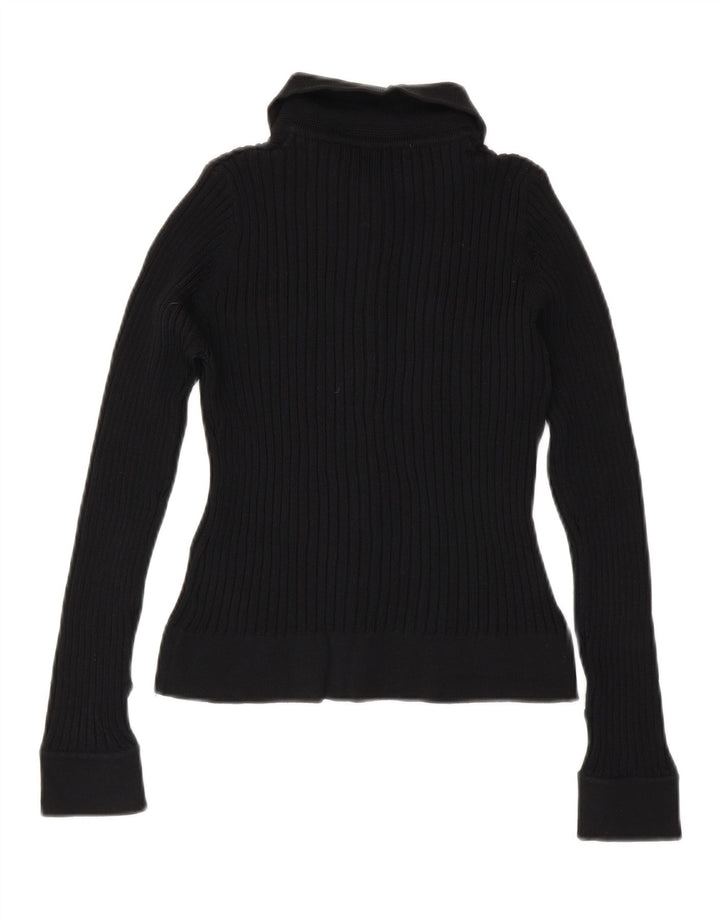 Camicetta corta in maglia da donna Zara UK 12 Rayon nero medio