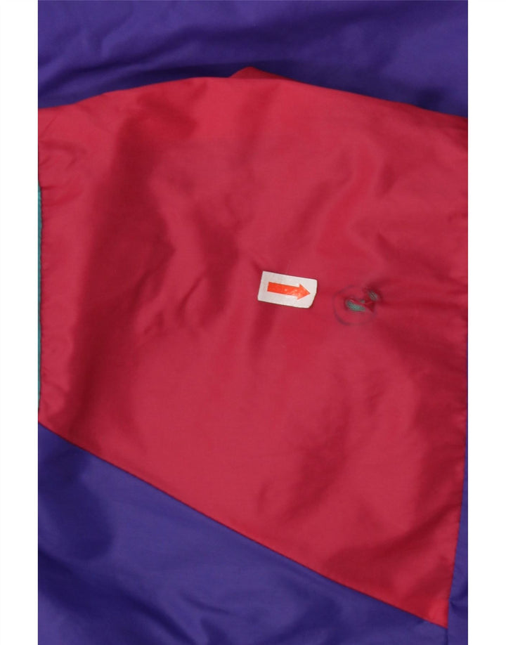 Giacca anorak con cappuccio vestibilità ampia da uomo VINTAGE UK 36 Small Purple Colourblock