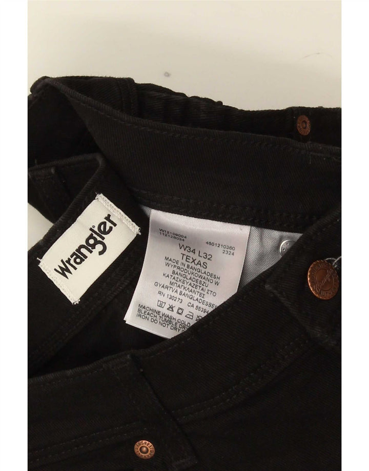 Jeans dritti da uomo Wrangler Texas W34 L32 cotone nero