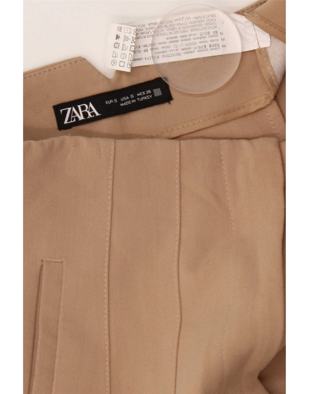Pantaloni chino affusolati da donna Zara piccoli W26 L26 poliestere marrone