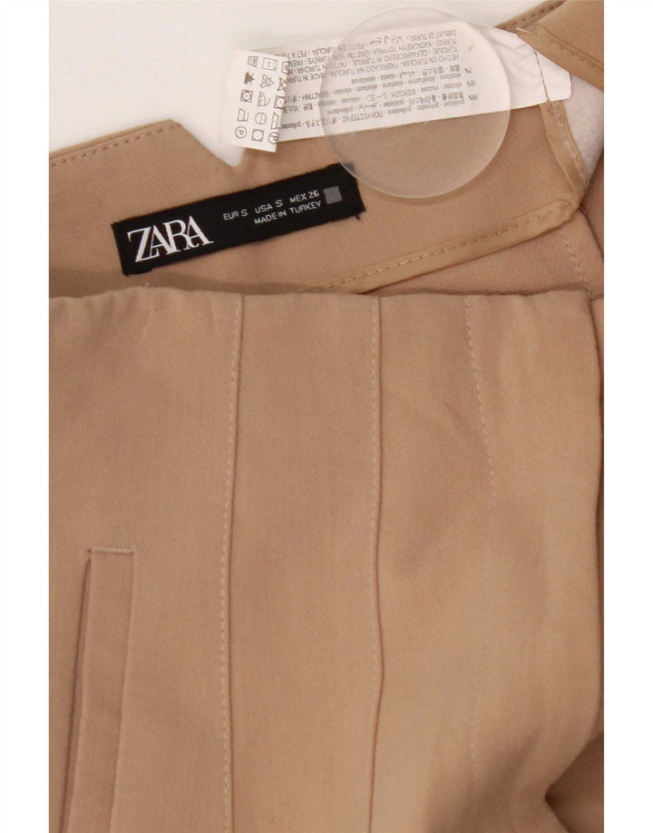 Pantaloni chino affusolati da donna Zara piccoli W26 L26 poliestere marrone