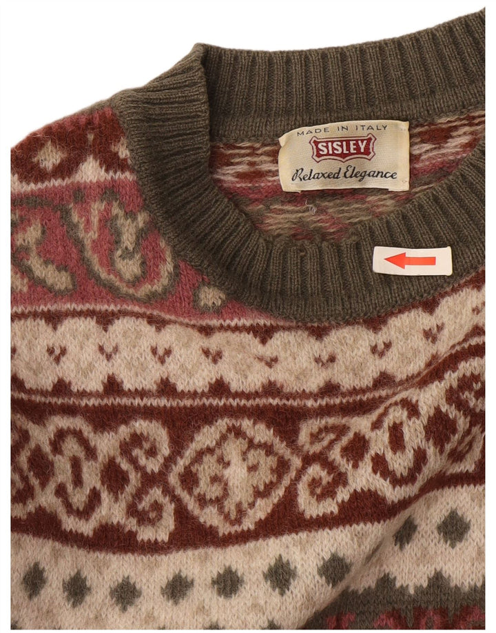 Maglione maglione girocollo da uomo Sisley XL multicolore Fair Isle